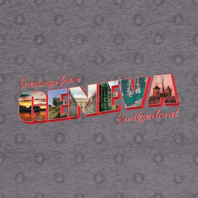 Greetings from Geneva in Switzerland Vintage style retro souvenir by DesignerPropo